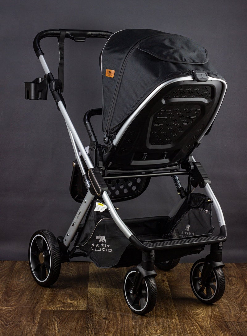 LUCID Luxury Baby Carrycot Stroller with High Density Lining from Lucid - Black Model - VIOLA - Image 3
